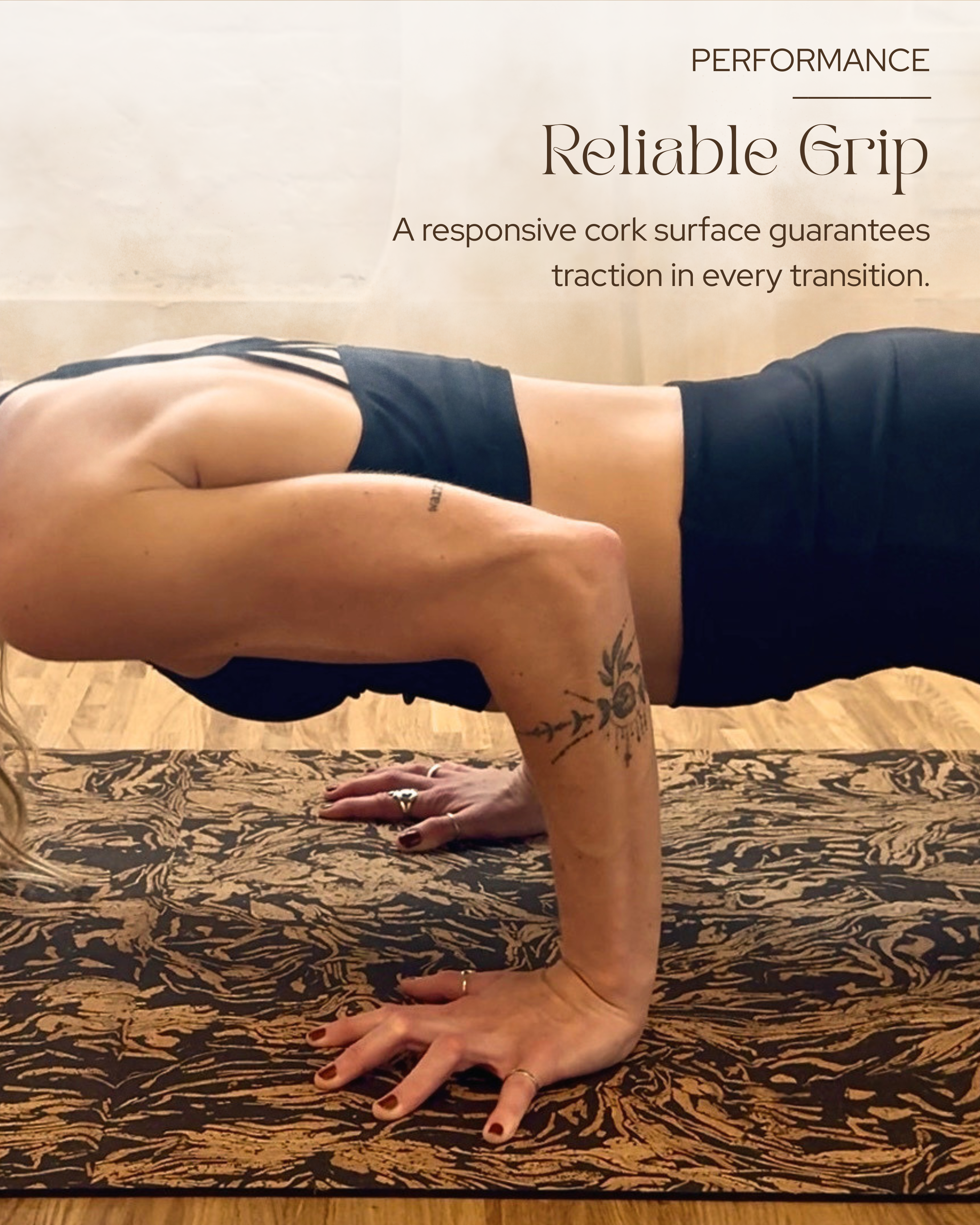 Deluxe Edition Cork Yoga Mat — Caffè Core — Macramé Boho Bag