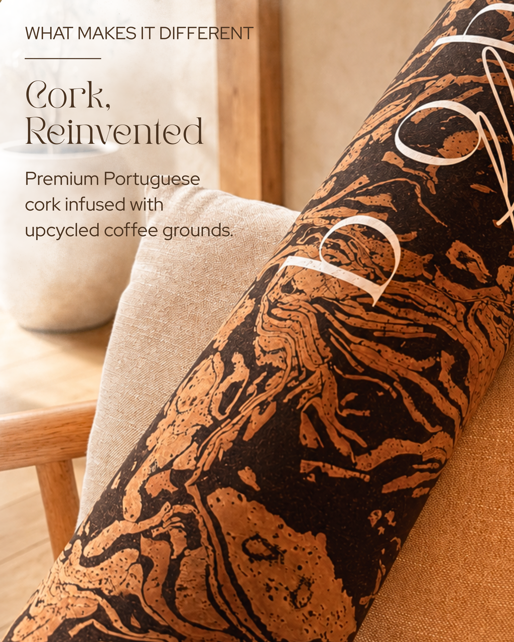 Deluxe Edition Cork Yoga Mat — Caffè Core — Macramé Boho Bag