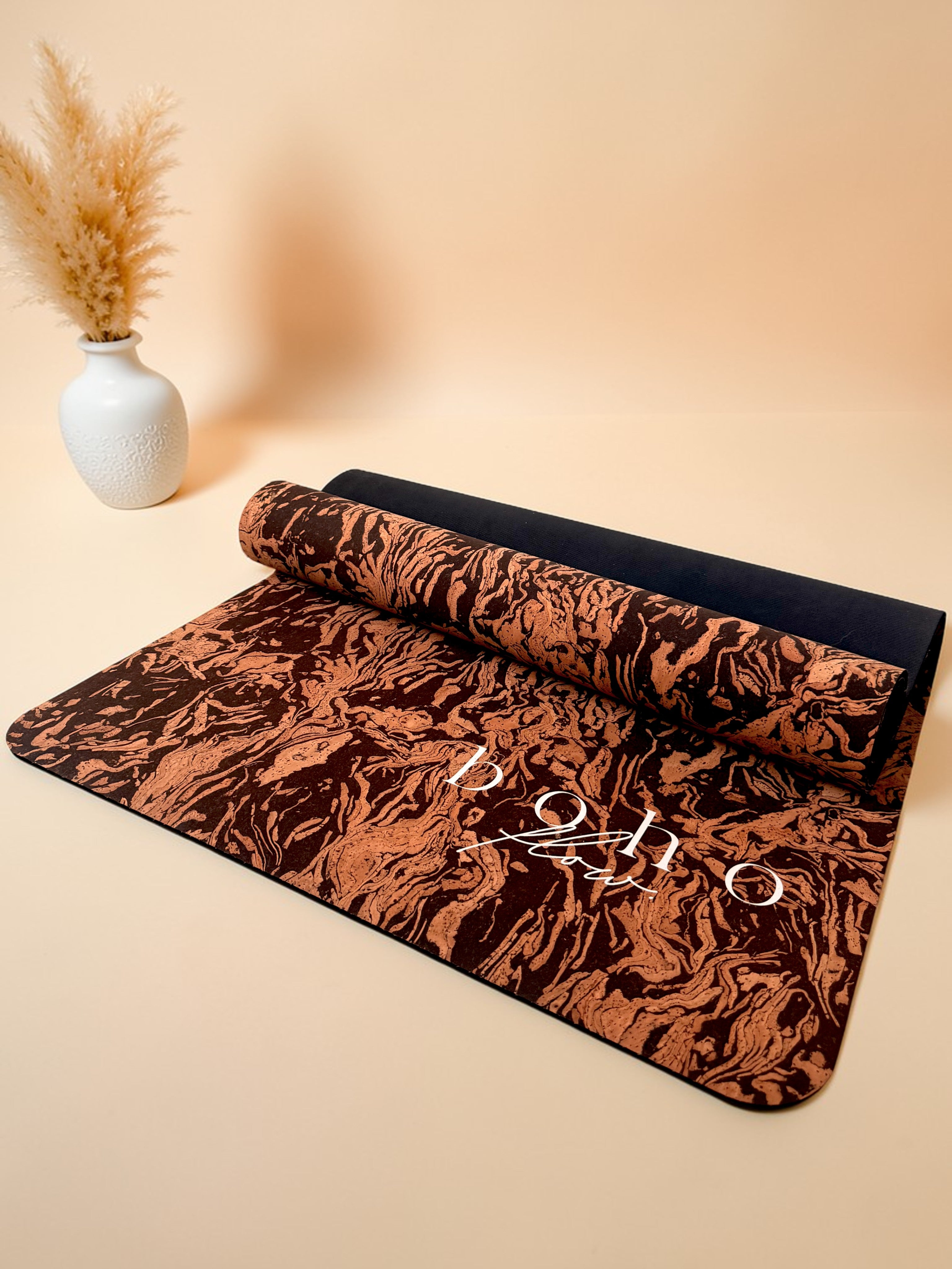 Deluxe Edition Cork Yoga Mat — Caffè Core — Macramé Boho Bag