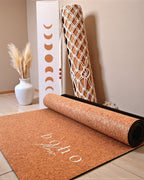 Deluxe Edition Cork Yoga Mat — Aurum Aura (Gold) — Macramé Boho Bag