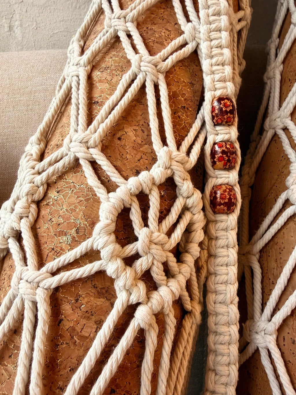 Deluxe Edition Cork Yoga Mat — Aurum Aura (Gold) — Macramé Boho Bag