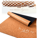 Deluxe Edition Cork Yoga Mat — Aurum Aura (Gold) — Macramé Boho Bag