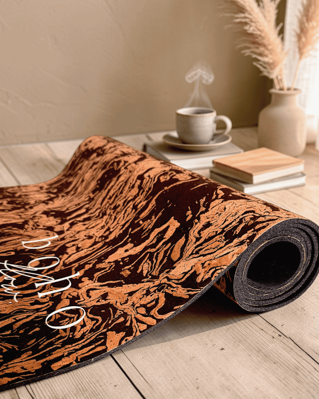 Deluxe Edition Cork Yoga Mat — Caffè Core — Macramé Boho Bag