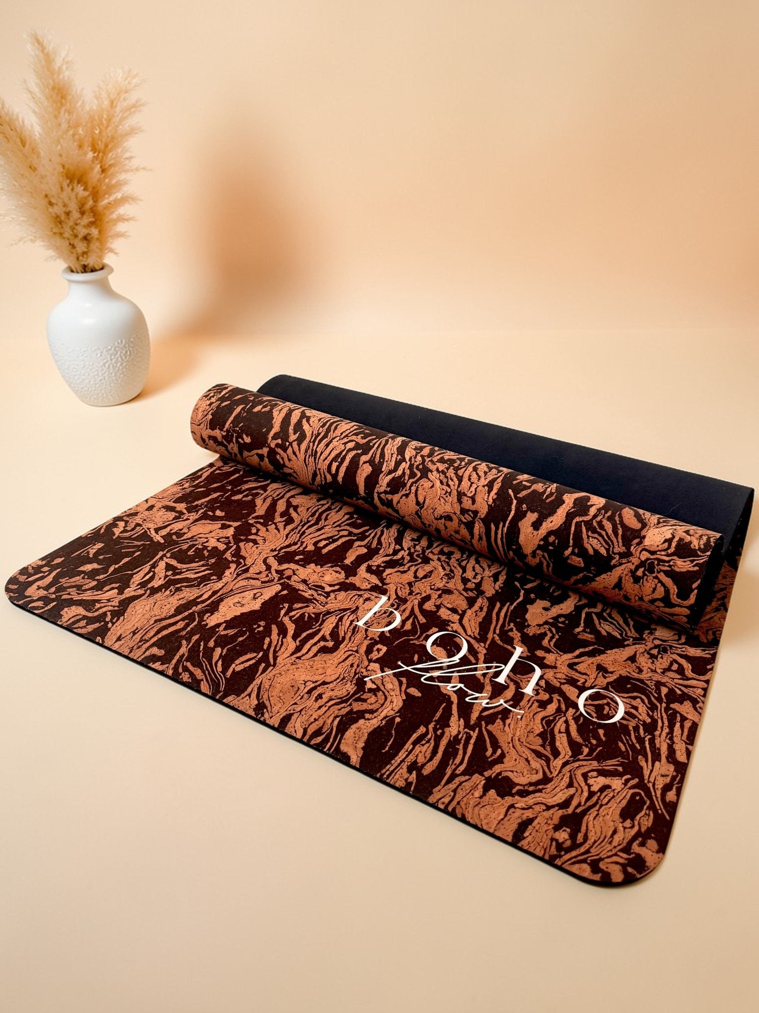 Deluxe Edition Cork Yoga Mat — Caffè Core — Macramé Boho Bag