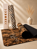 Deluxe Edition Cork Yoga Mat — Caffè Core — Macramé Boho Bag