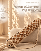Deluxe Edition Cork Yoga Mat — Vegan Luxe Leather — Macramé Boho Bag