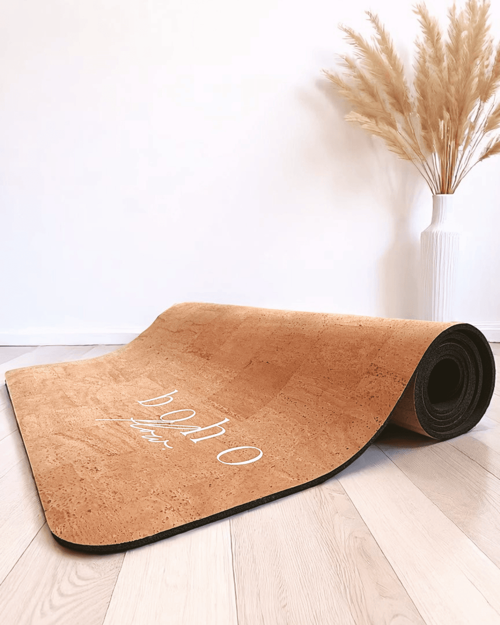 Deluxe Edition Cork Yoga Mat — Vegan Luxe Leather — Macramé Boho Bag