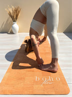 Deluxe Edition Cork Yoga Mat — Vegan Luxe Leather — Macramé Boho Bag