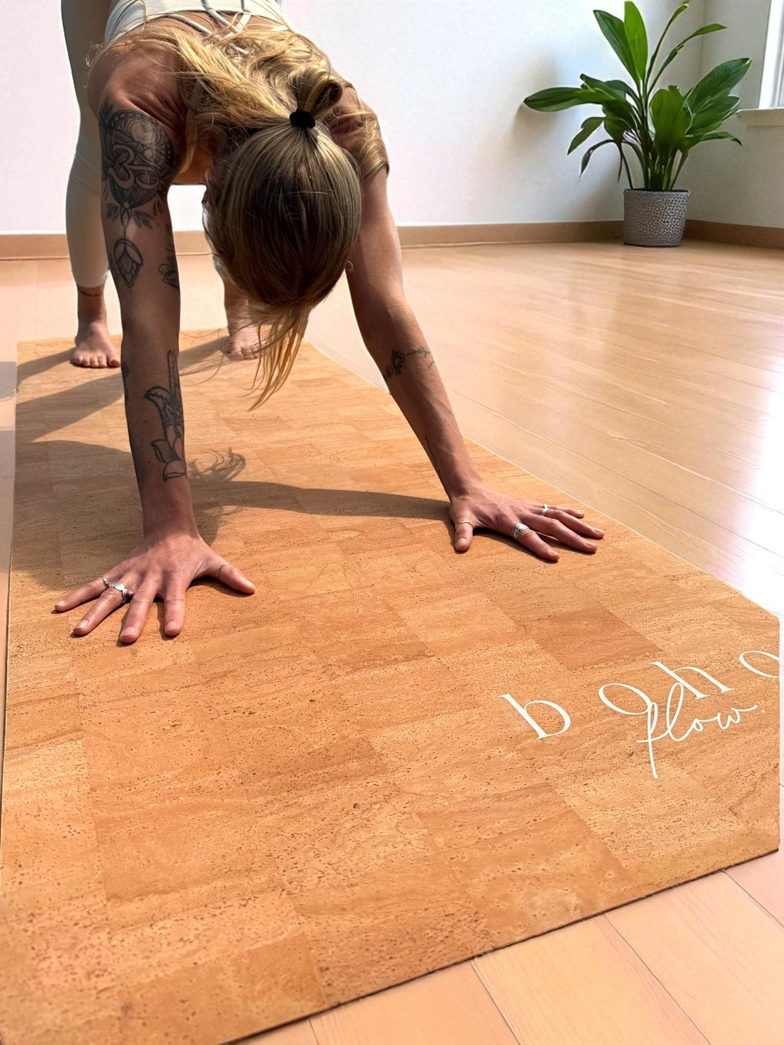 Deluxe Edition Cork Yoga Mat — Vegan Luxe Leather — Macramé Boho Bag