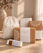 Essential Yoga Props Set — 2 Cork Blocks & Yoga Strap — Storage Bag