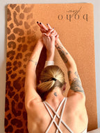 Print Edition Cork Yoga Mat — Leopard Fade — Carry Strap