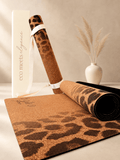 Print Edition Cork Yoga Mat — Leopard Fade — Carry Strap