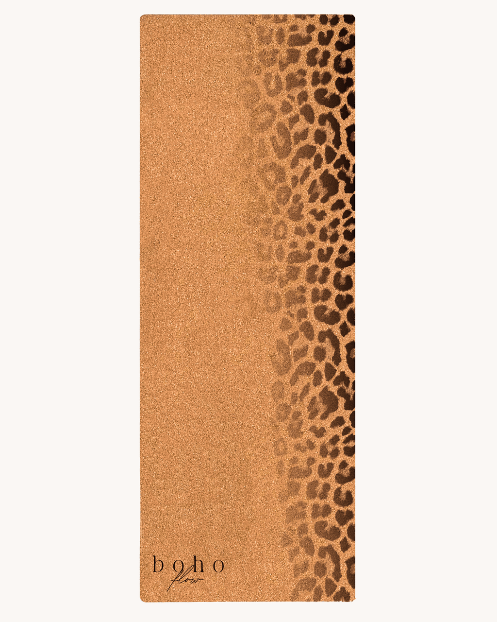 Print Edition Cork Yoga Mat — Leopard Fade — Carry Strap