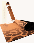 Print Edition Cork Yoga Mat — Leopard Fade — Carry Strap