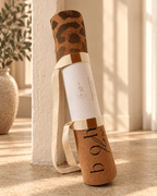 Print Edition Cork Yoga Mat — Leopard Fade — Carry Strap