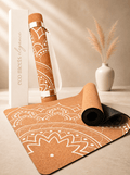 Print Edition Cork Yoga Mat — Offset Mandala — Carry Strap