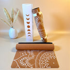 Print Edition Cork Yoga Mat — Offset Mandala — Carry Strap
