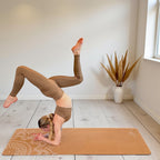 Print Edition Cork Yoga Mat — Offset Mandala — Carry Strap
