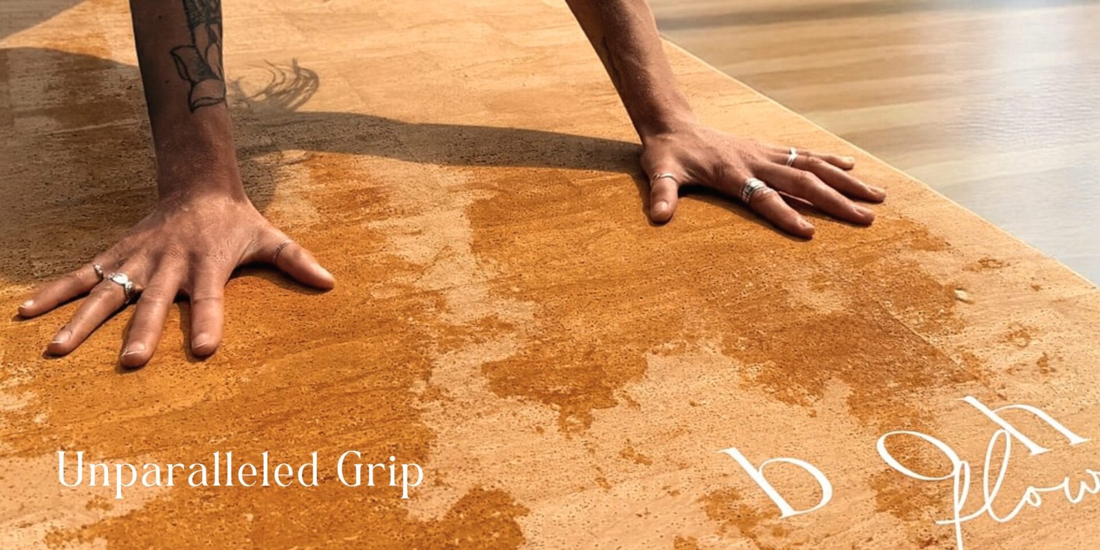 The Boho Flow Luxe Leather cork yoga mat - made with 100% natural Portuguese cork sheets - no granulate. This cork yoga mat provides unparalleled grip for hot yoga. The best yoga mat for those who want grip and performance.